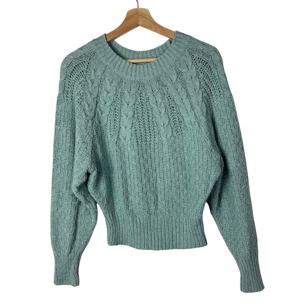 American Eagle AEO Light Blue Cable Knit Sweater S